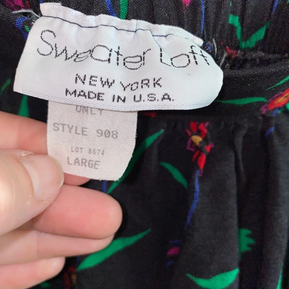 Vintage 80’s midi floral skirt Large - Picture 2 of 2